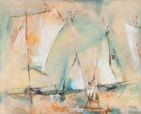 Abstract (Blue, White and Tan) , 1963