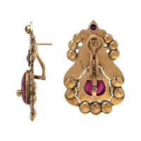 RUBY AND DIAMOND EARCLIPS