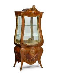 A Louis XV Style Gilt-Bronze-Mounted Vernis Martin Vitrine