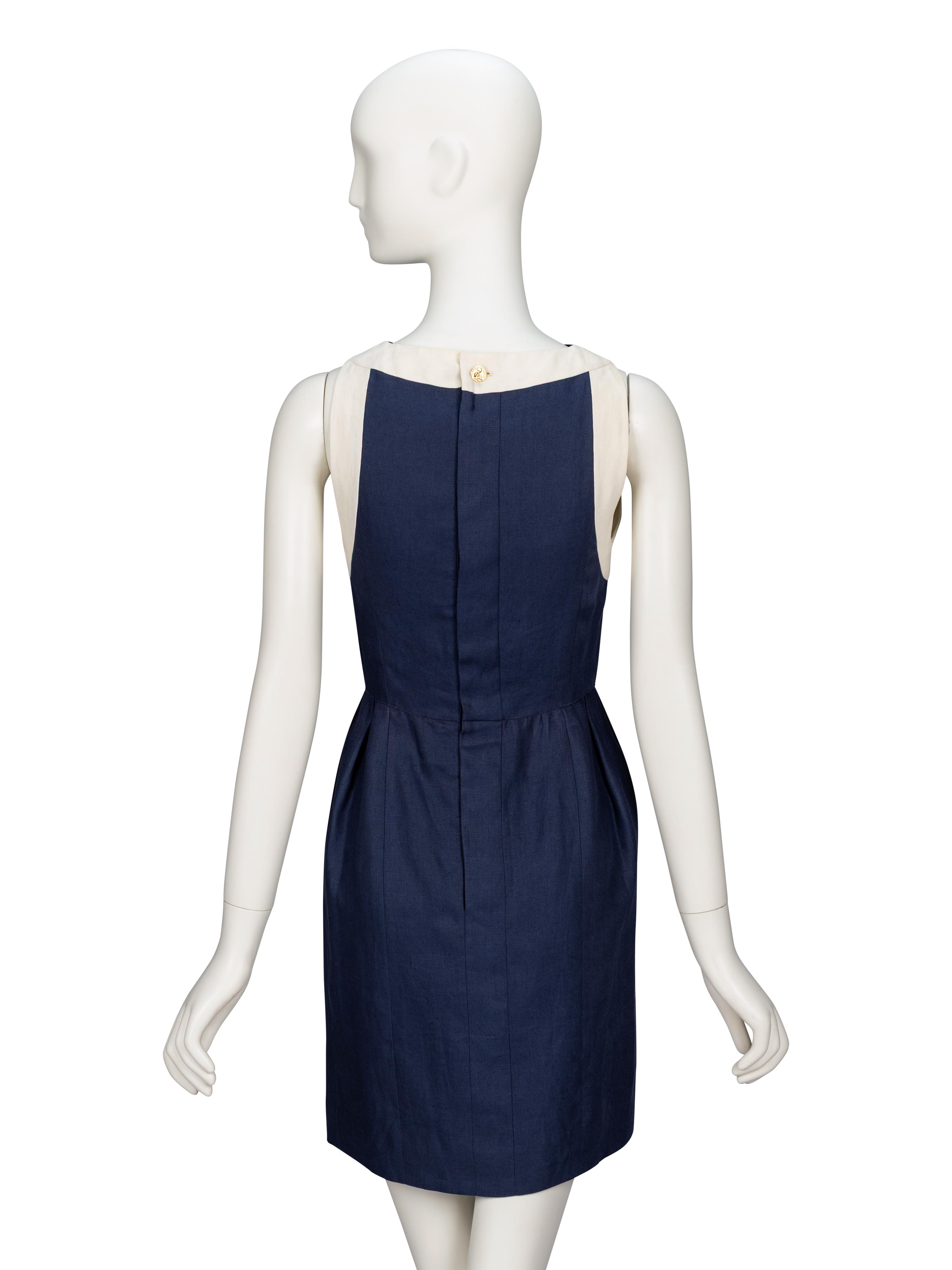 Chanel, Navy Linen Dress Suit