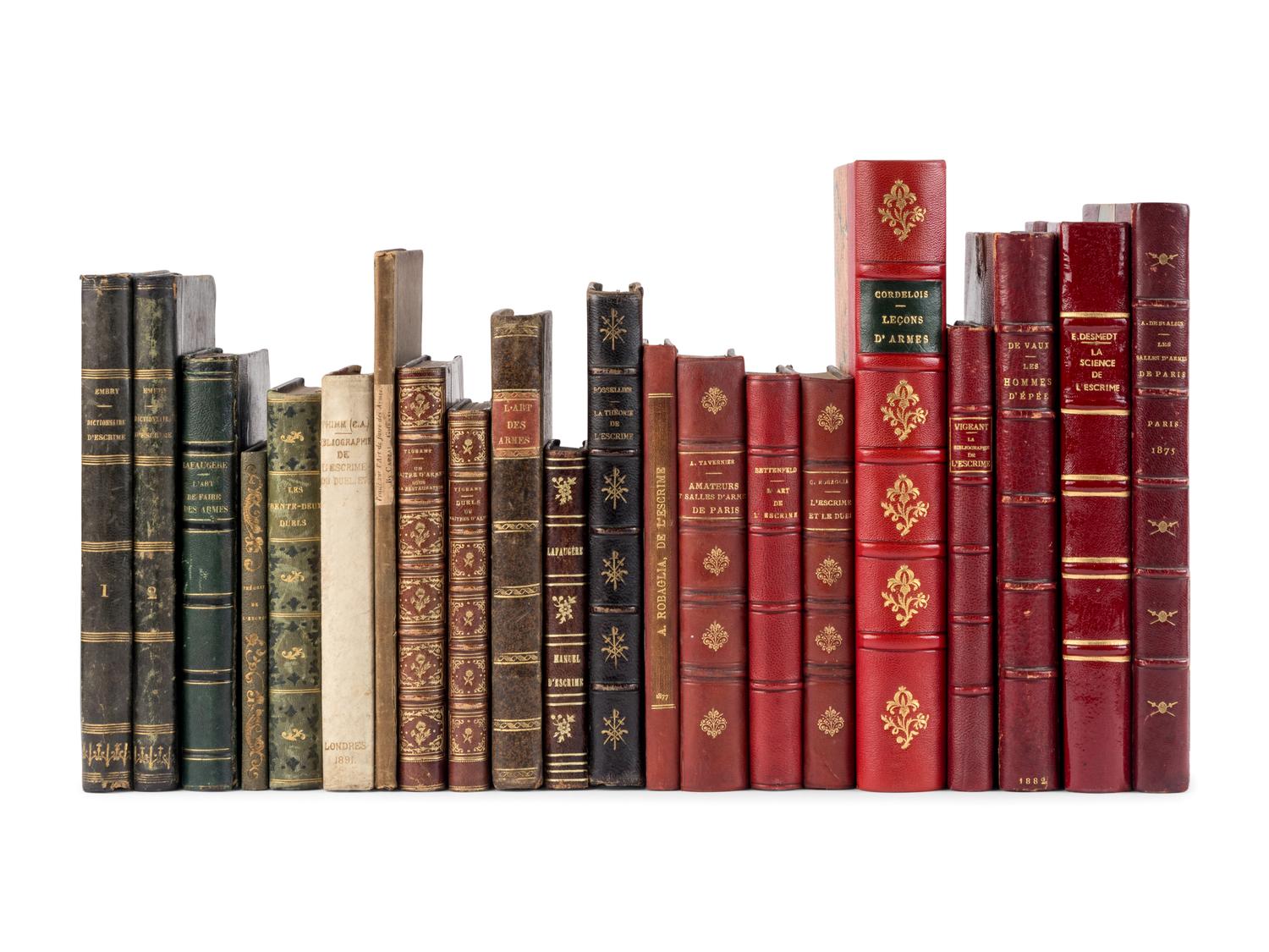 [FENCING -- FRENCH]. A group of approximately 86 volumes about fencing in French, including: