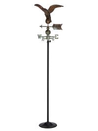 A Molded Copper Seagull-Form Weathervane on Stand
