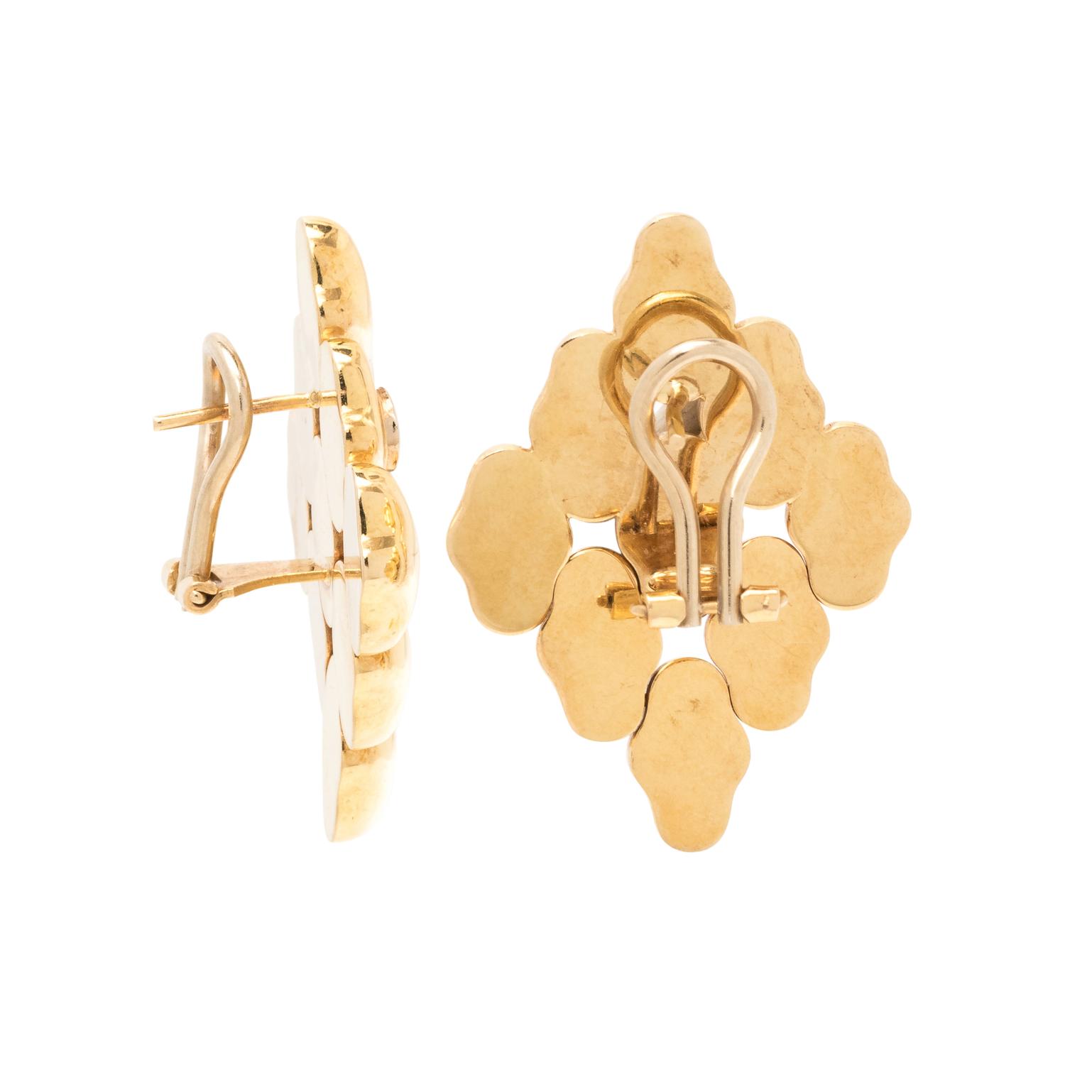 YELLOW GOLD AND MULTIGEM EARCLIPS