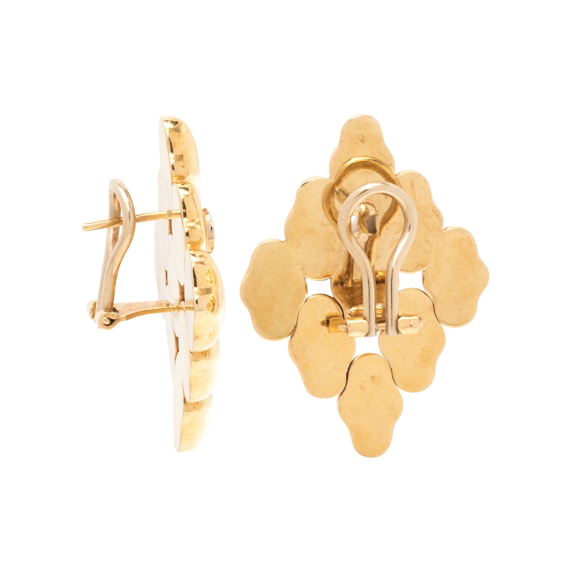 YELLOW GOLD AND MULTIGEM EARCLIPS