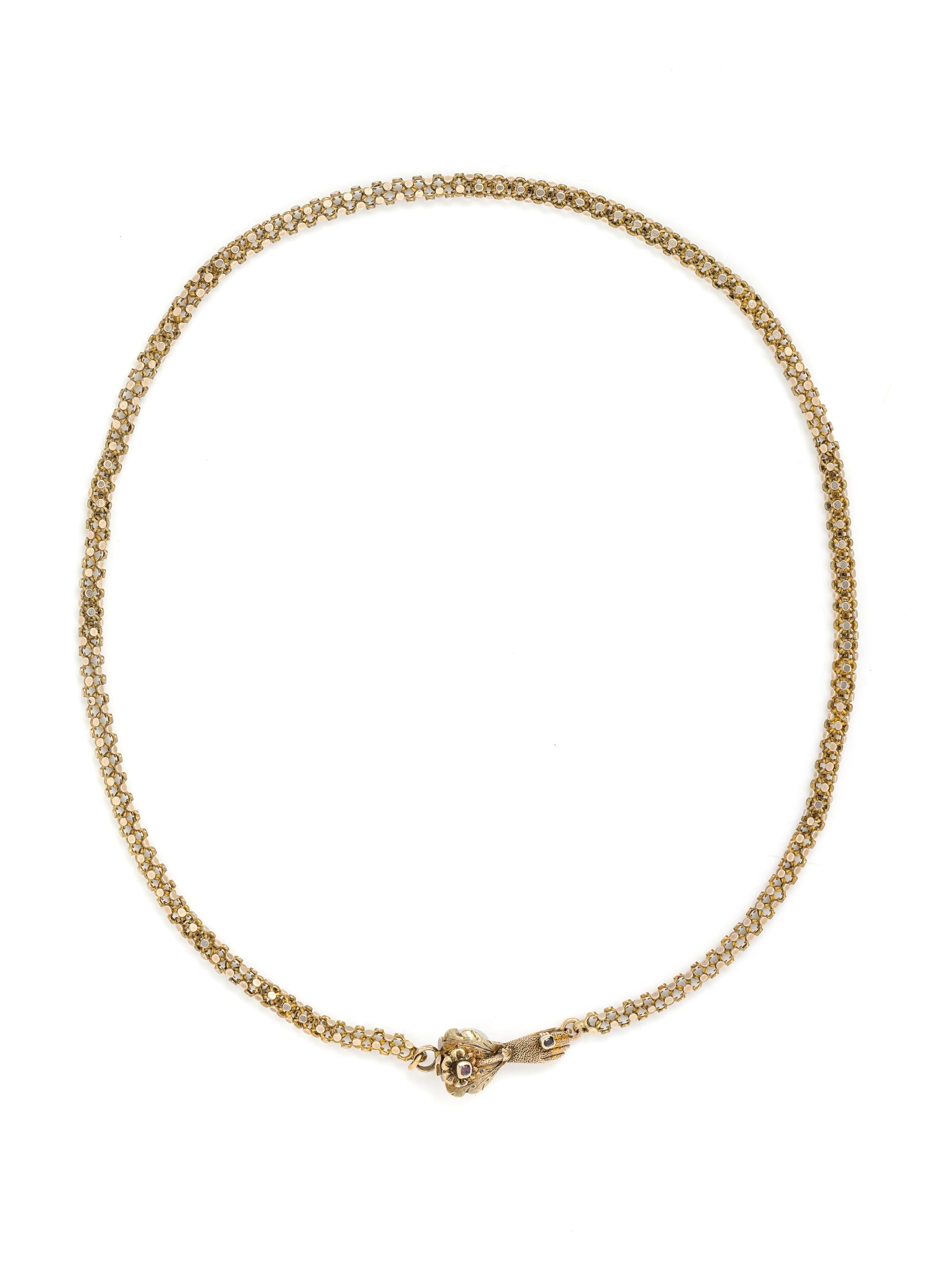 VICTORIAN, YELLOW GOLD NECKLACE