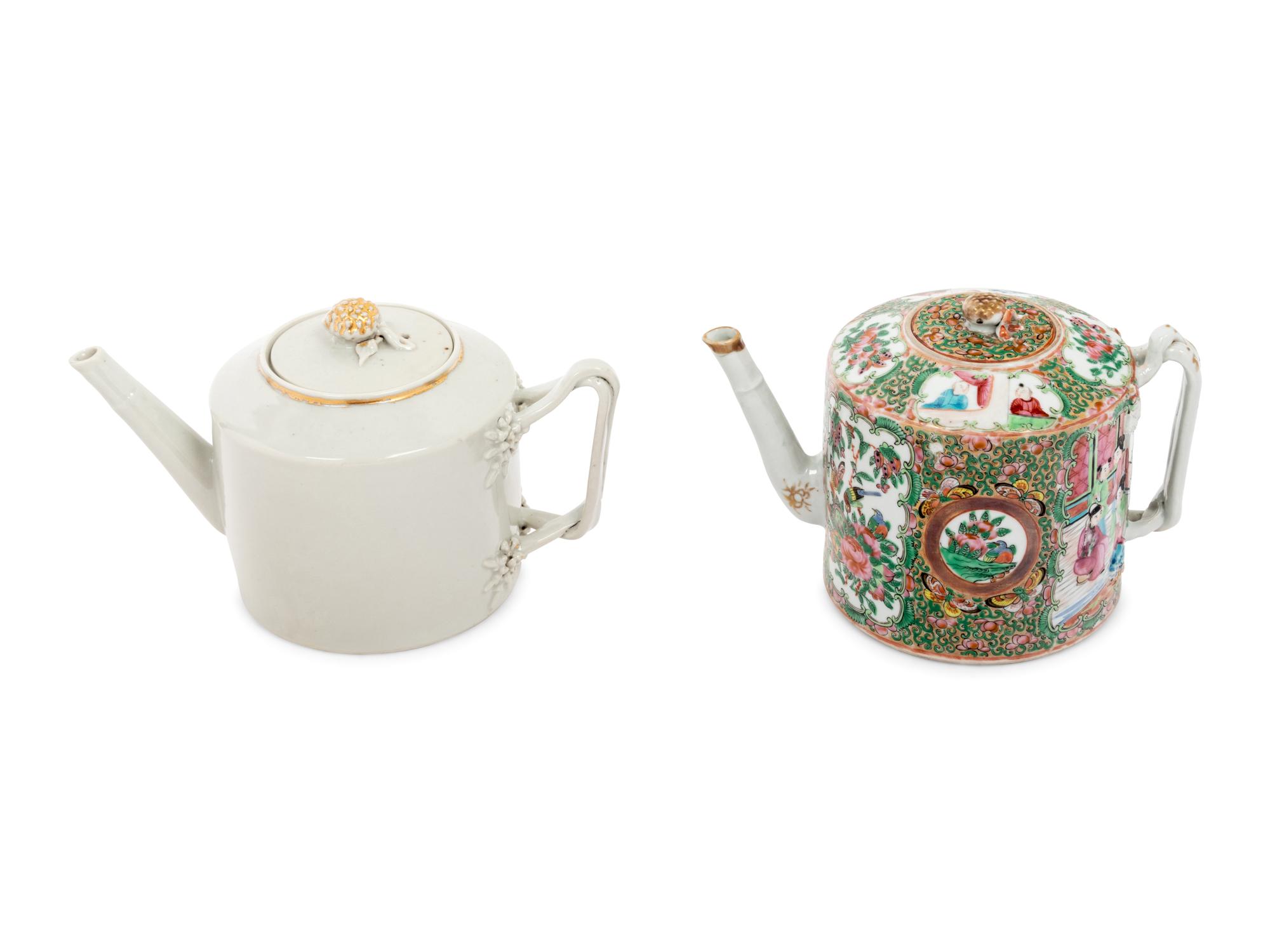 Two Chinese Export Porcelain Teapots