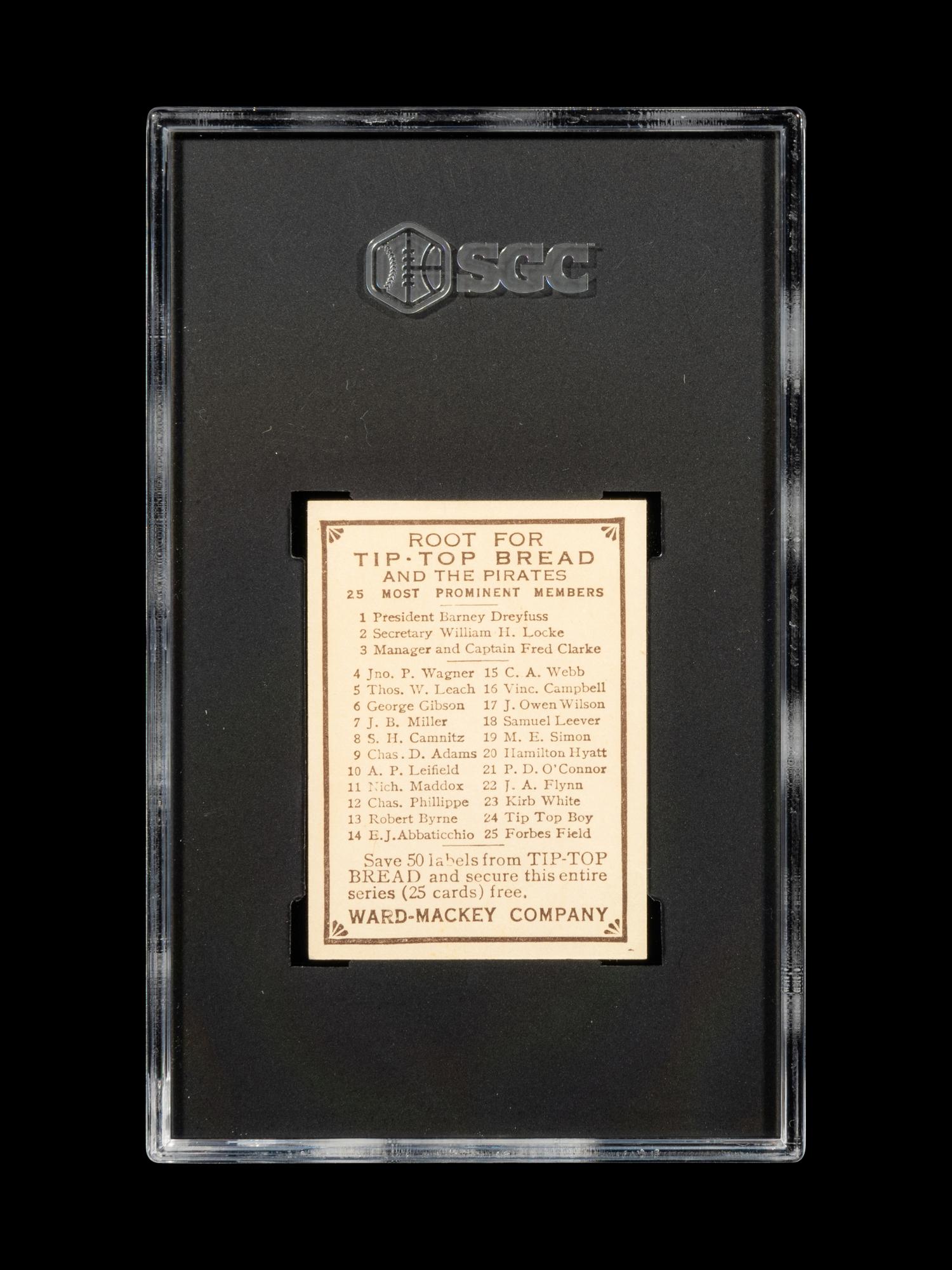 A 1910 Tip Top Bread Vin Campbell Baseball Card (SGC 5 EX)