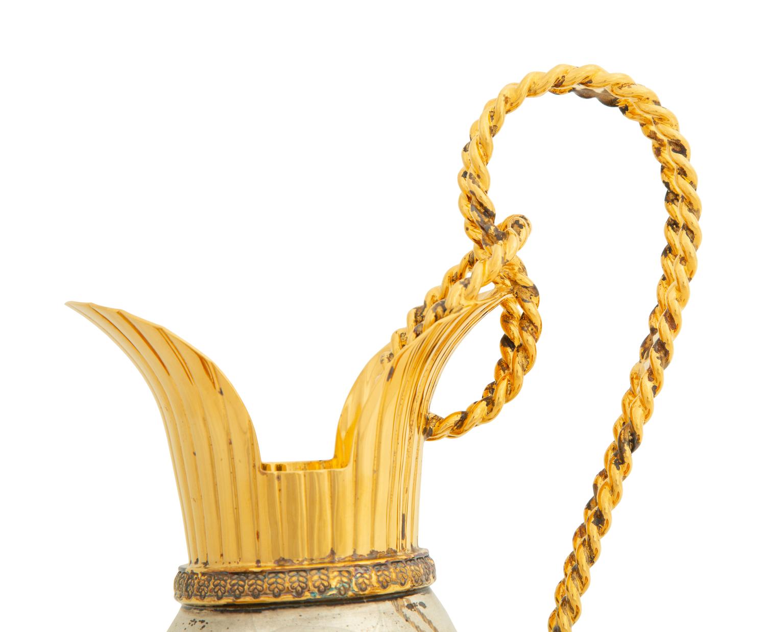 A Pair of Mexican Silver and Silver Gilt Cups and a Pitcher — Tane, 20th Century