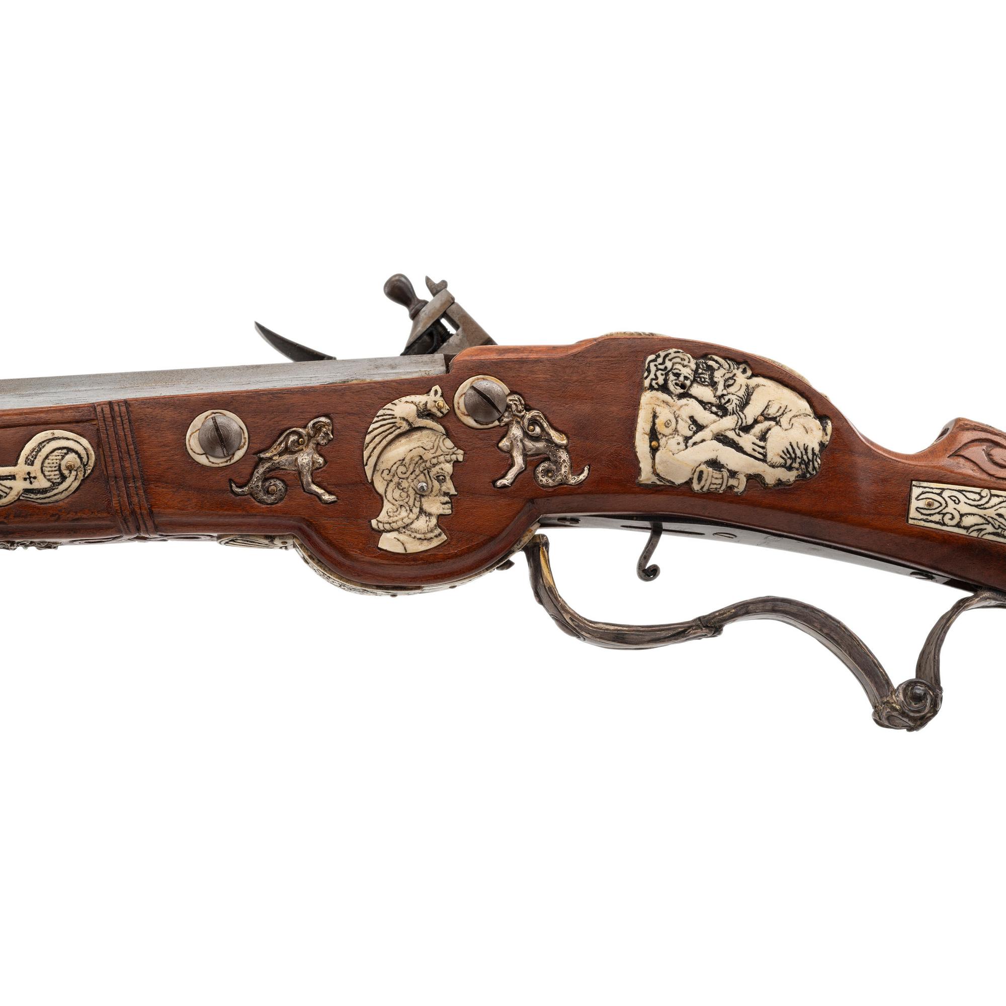 Contemporary Flintlock Rifle in the Style of an Elizabethan Carbine by John B. Derrick (American, b.1936)