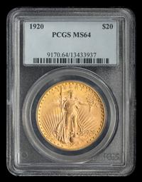 A United States 1920 St. Gaudens $20 Gold Coin