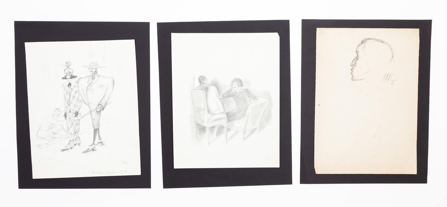 Theodor Haas, (German, 1861–1933), A Group of Three German Expressionist Drawings