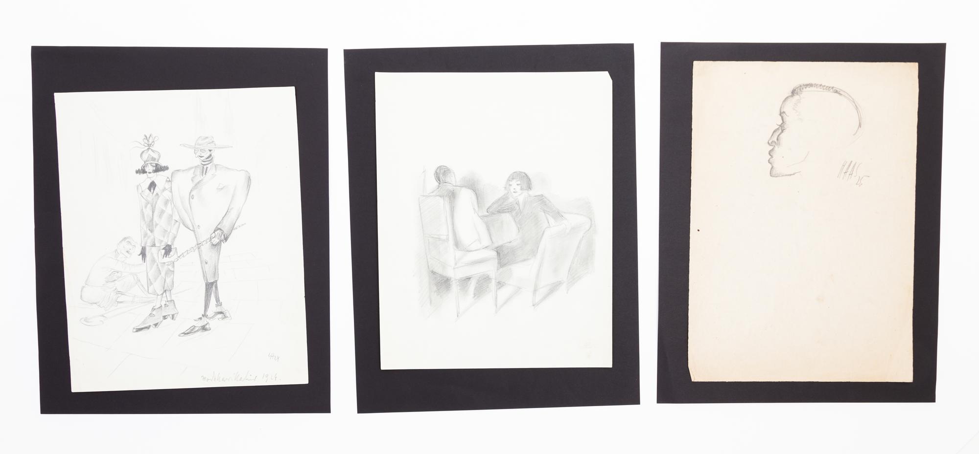Theodor Haas, (German, 1861–1933), A Group of Three German Expressionist Drawings