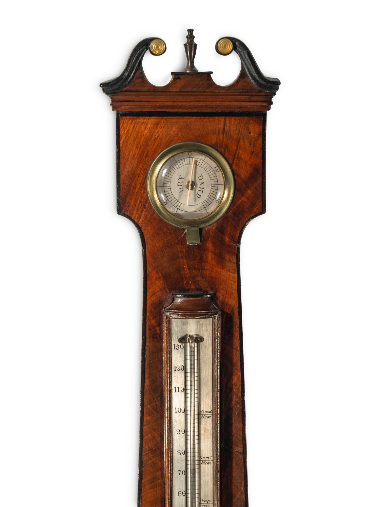 An English Mahogany Wheel Barometer