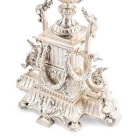 A Pair of Napoleon III Silvered Bronze Six-Light Candelabra