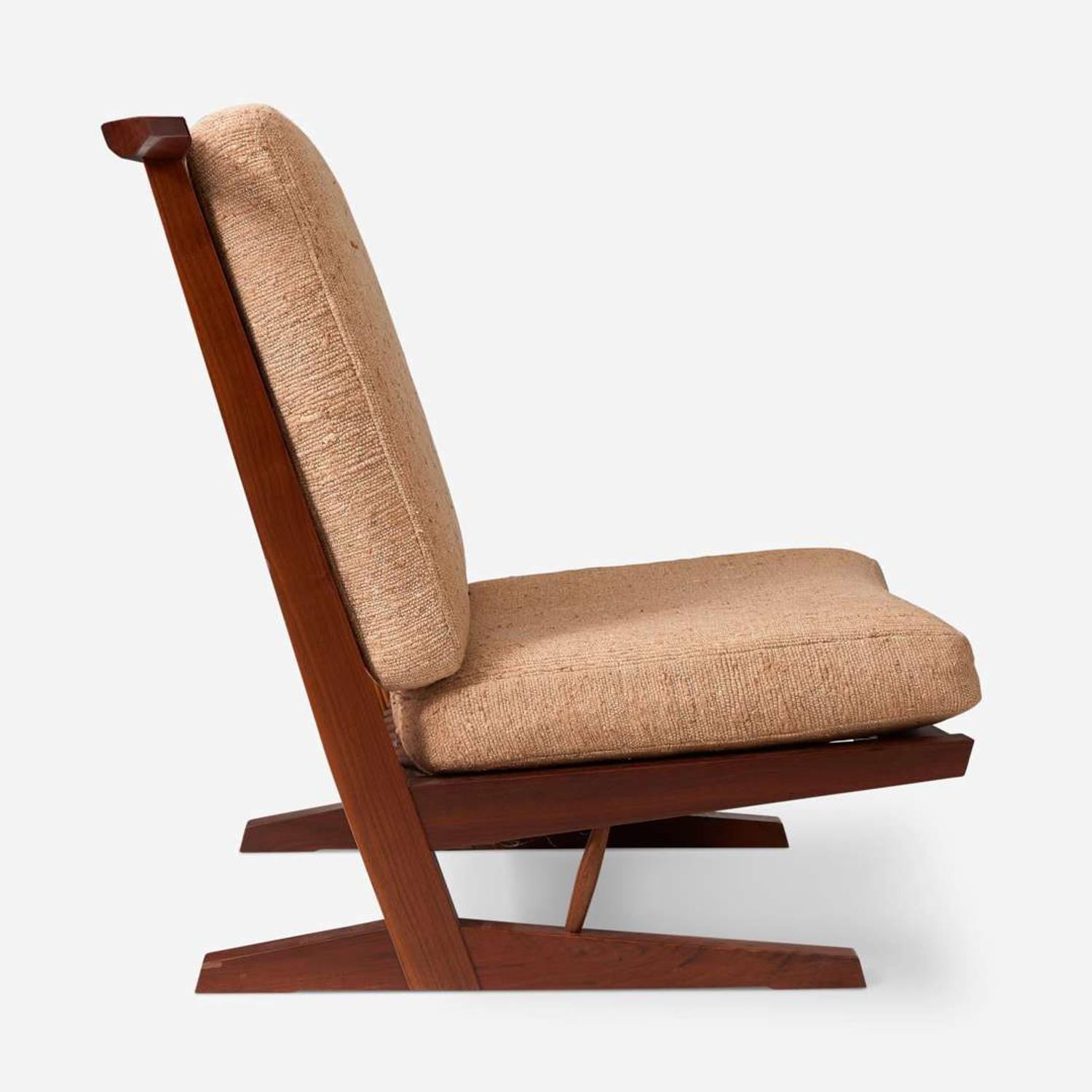 George Nakashima (American, 1905-1990) "Conoid" Cushion Lounge Chair, New Hope, Pennsylvania, 1983