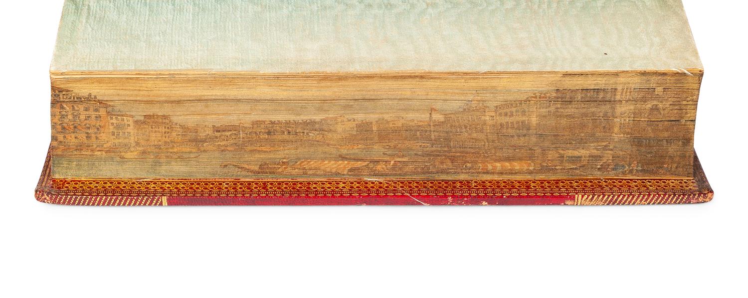 [FORE-EDGE PAINTING] -- BYRON, George Gordon Noel, Lord (1788-1824). The Gaiour. 1814. -- Childe Harold’s Pilgrimage, a Romaunt. 1814. -- Childe Harold’s Pilgrimage, Canto the Third . 1816. -- Childe Harold’s Pilgrimage, Canto the Fourth . 1818. -- Mazeppa, a Poem . 1819– All London: Thomas Davison for John Murray.