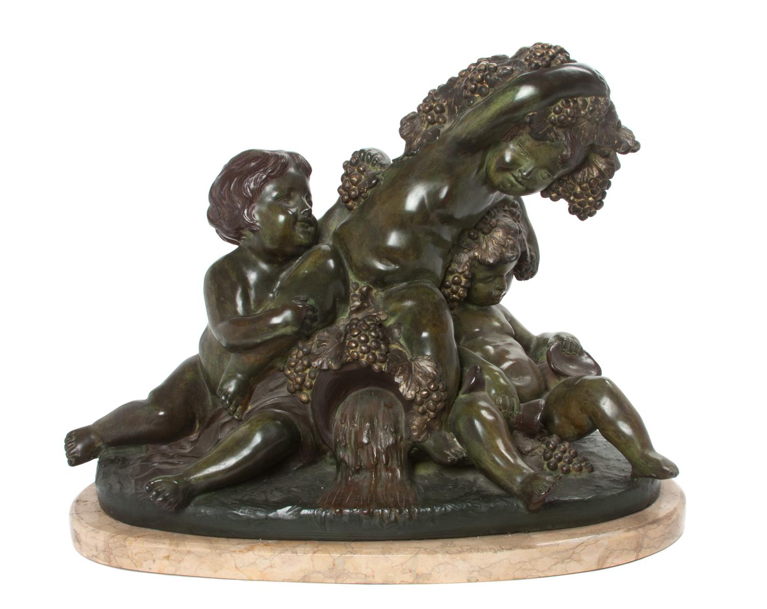 An Italian Bronze Figural Group Height 18 inches.