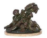 An Italian Bronze Figural Group Height 18 inches.