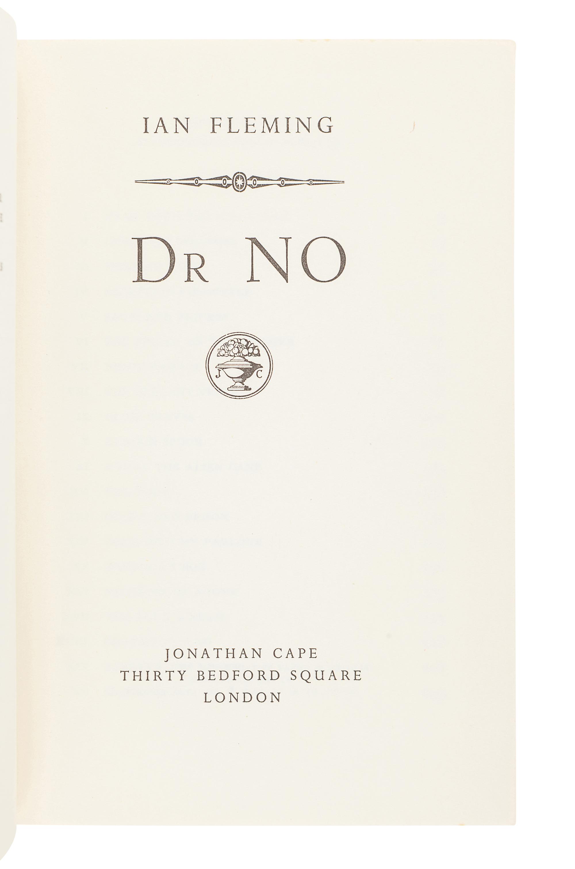 FLEMING, Ian (1908-1964). Dr. No . London: Jonathan Cape, 1958.