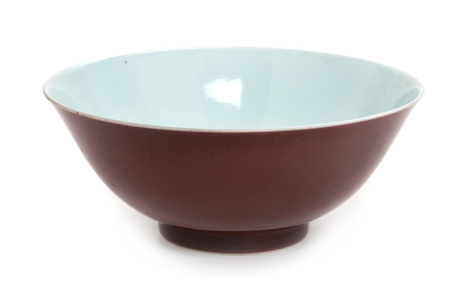 A Copper Red Glazed Porcelain Bowl Diameter 7 3/4 inches. — QIANLONG PERIOD (1735-1796)