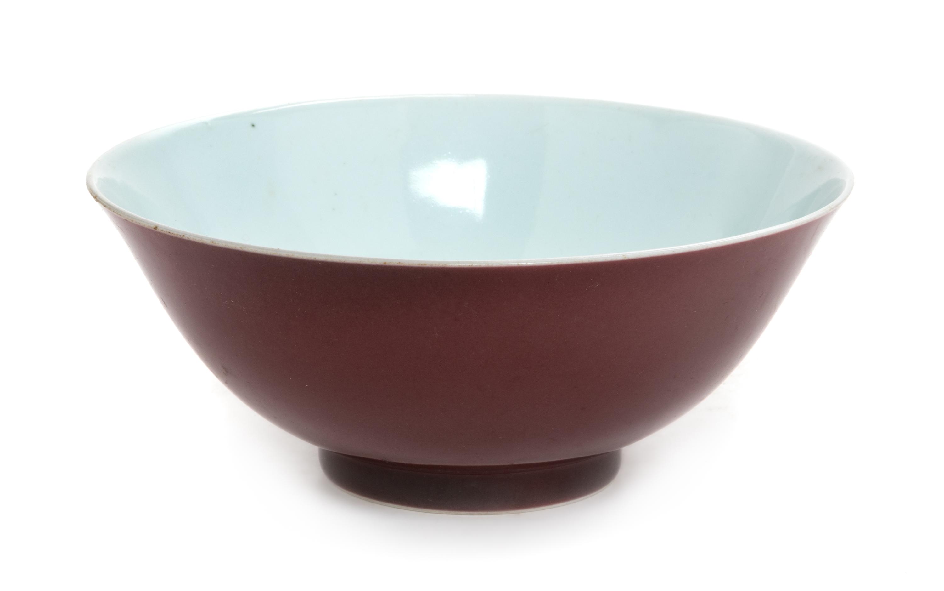 A Copper Red Glazed Porcelain Bowl Diameter 7 3/4 inches. — QIANLONG PERIOD (1735-1796)
