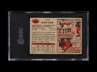 A 1957 Topps Johnny Unitas Rookie Football Card No. 138 (SGC 6 EX/NM)