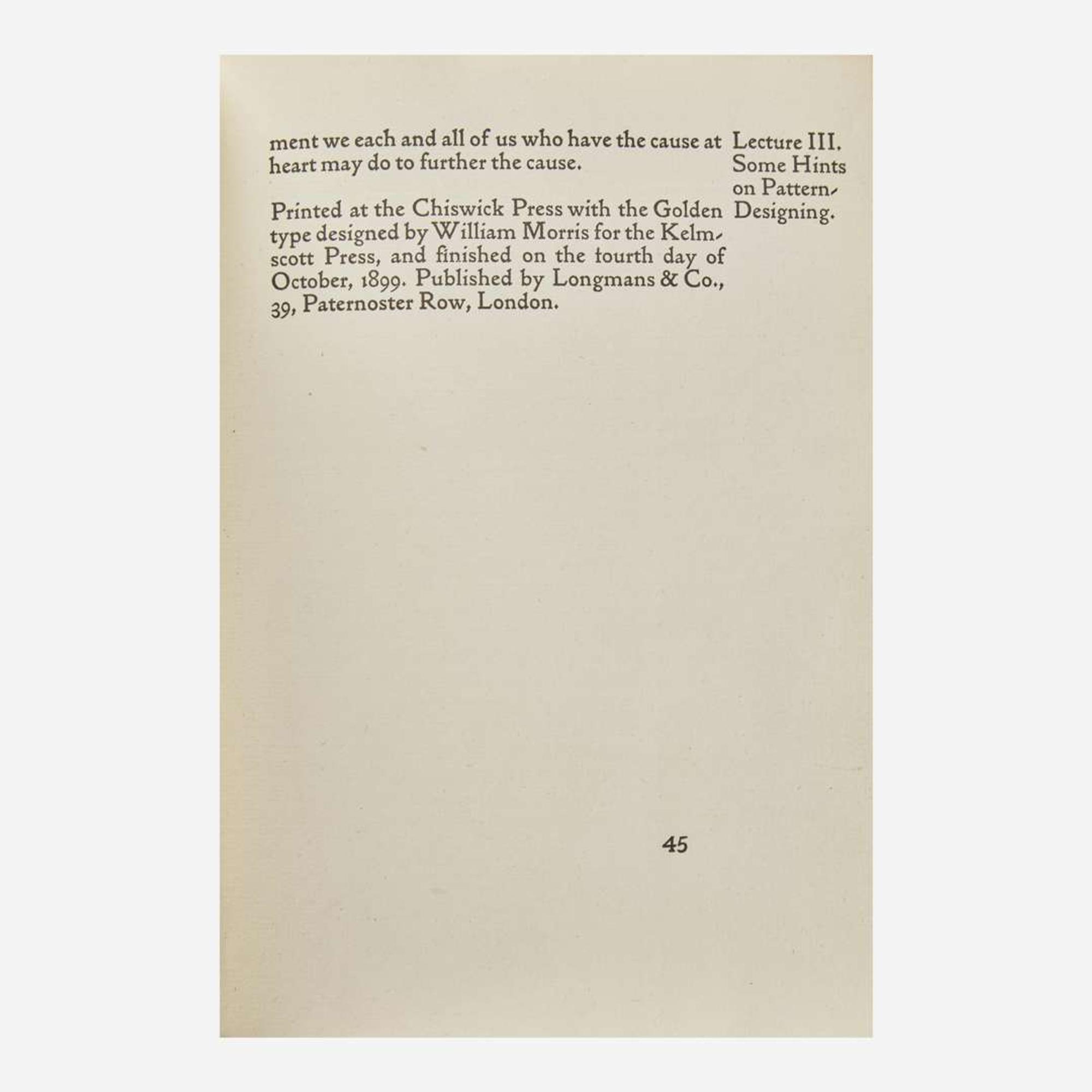 [Private Press] [Chiswick Press] Morris, William Group of 3 Bound Titles