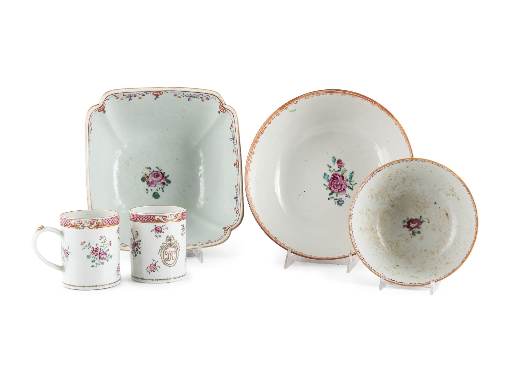 A Group of Chinese Export Famille Rose Porcelain