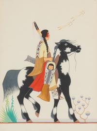 untitled pair, mother and child AND warrior on horseback