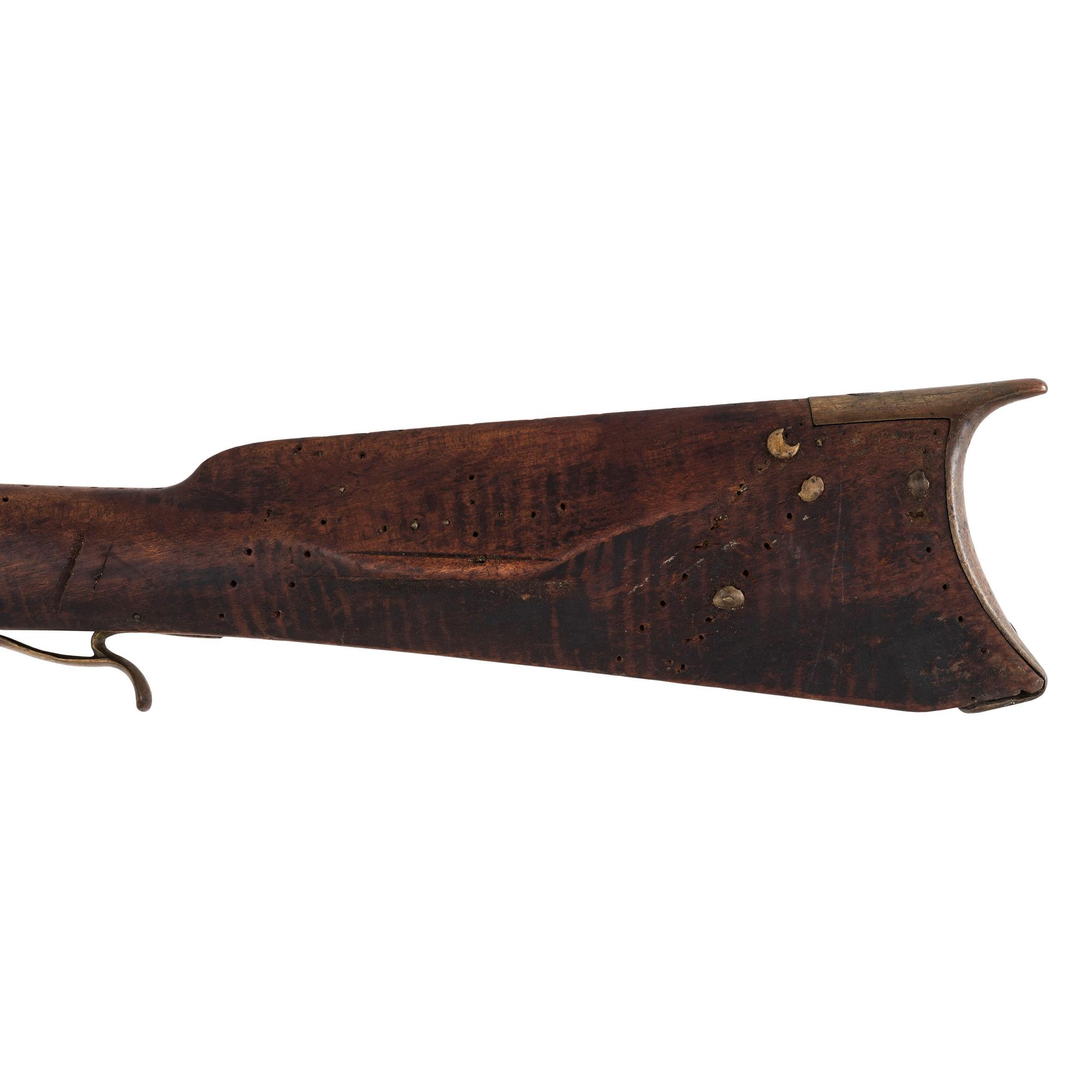 Full Stock Leman Percussion Rifle Showing Native American Use