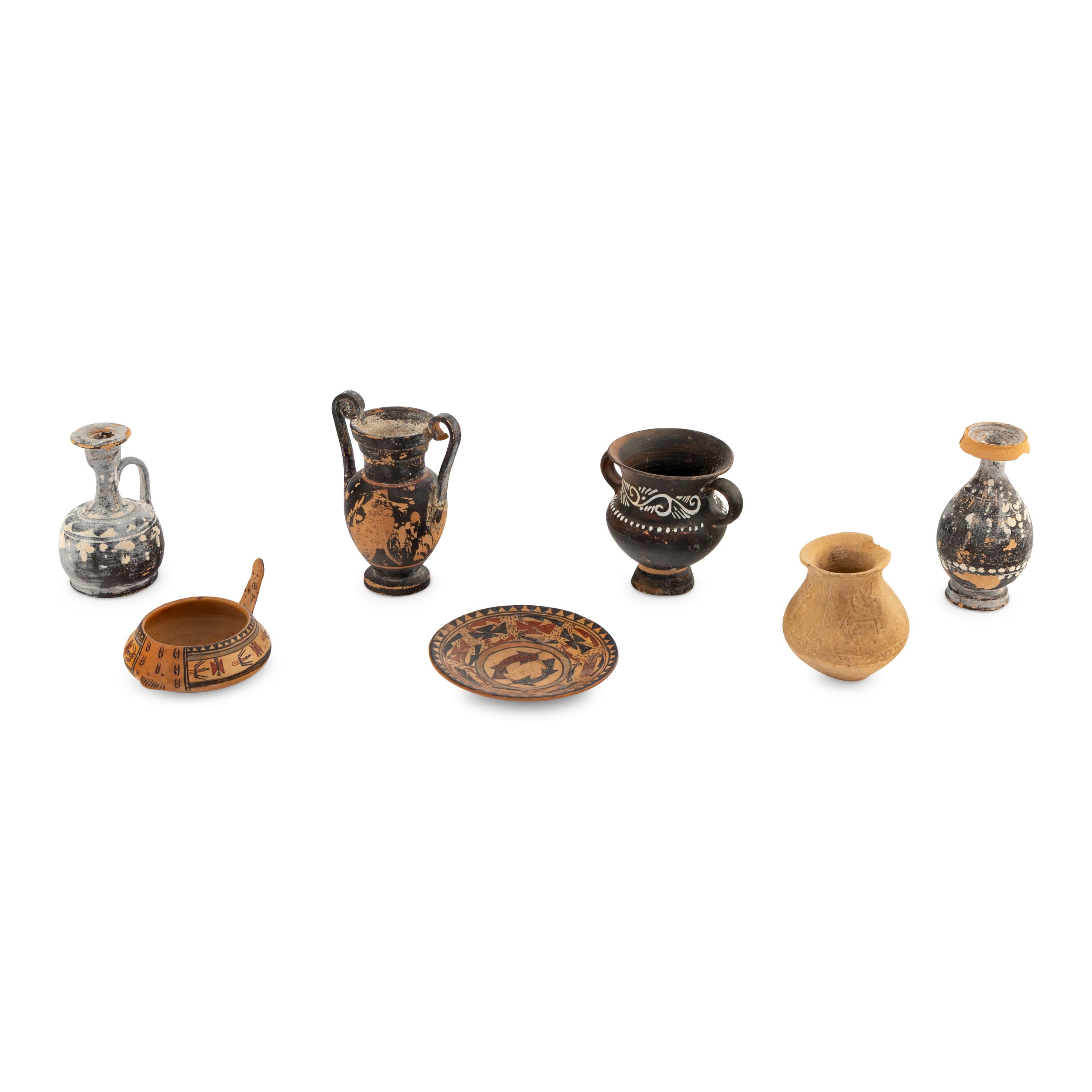 Seven Ancient Style Terracotta Vessels