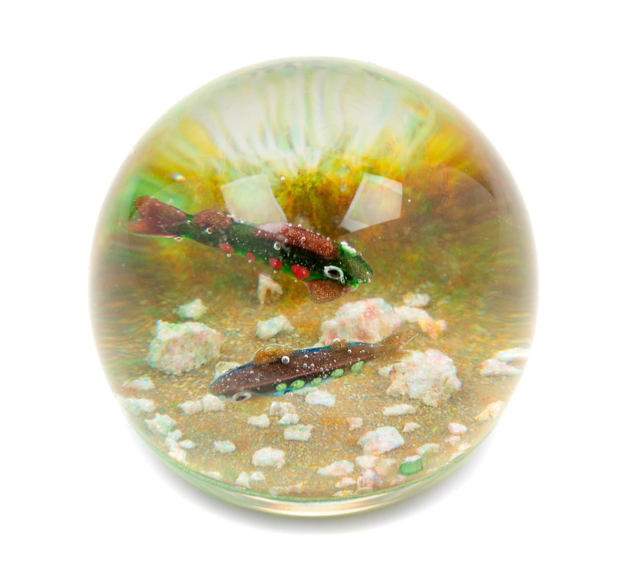 Paul Yasart, (Spanish, 1904-1991), Paperweight with Fish Motif