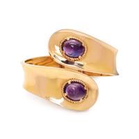 YELLOW GOLD AND AMETHYST BANGLE BRACELET