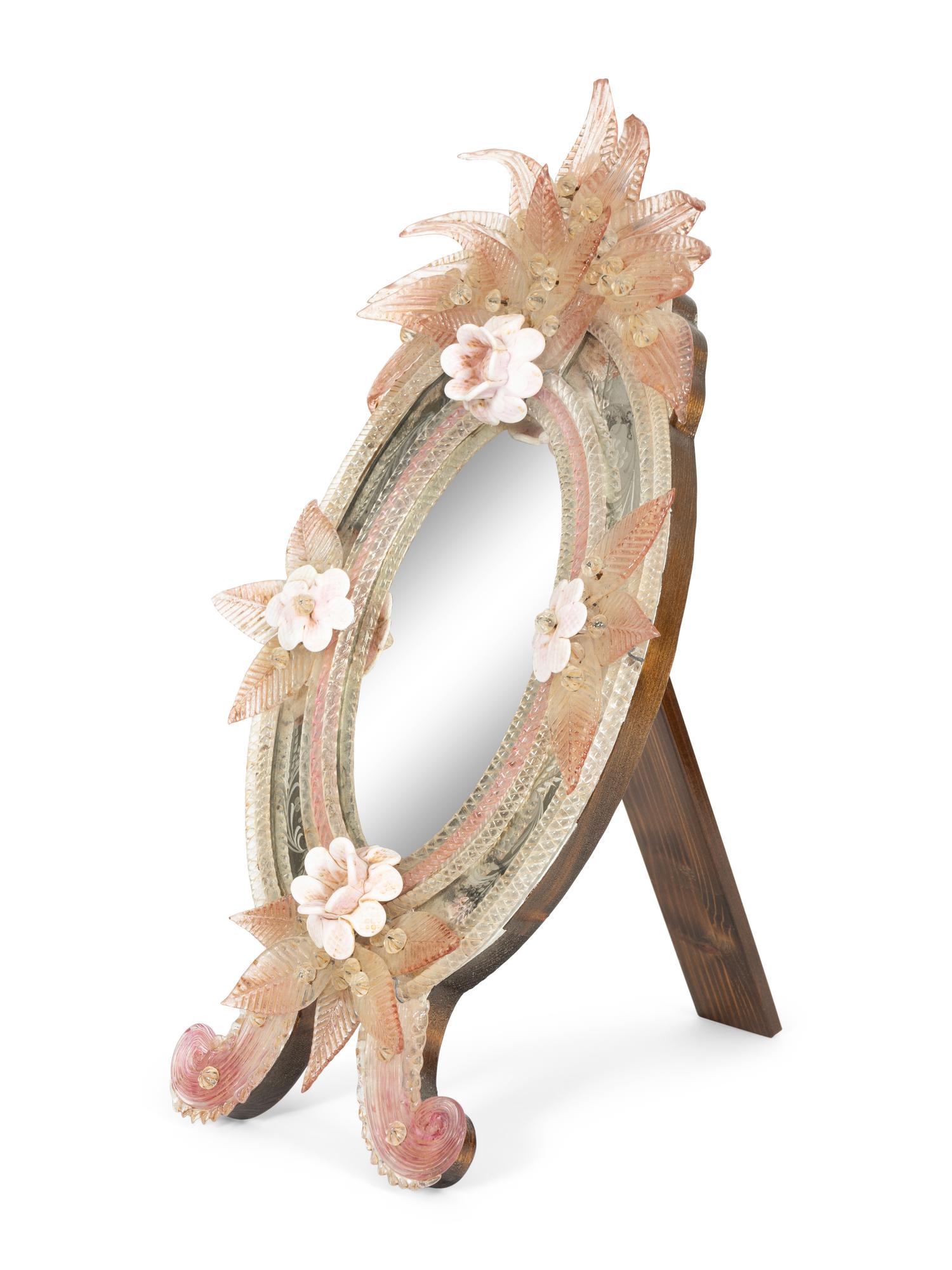 A Venetian Etched Glass Table Mirror