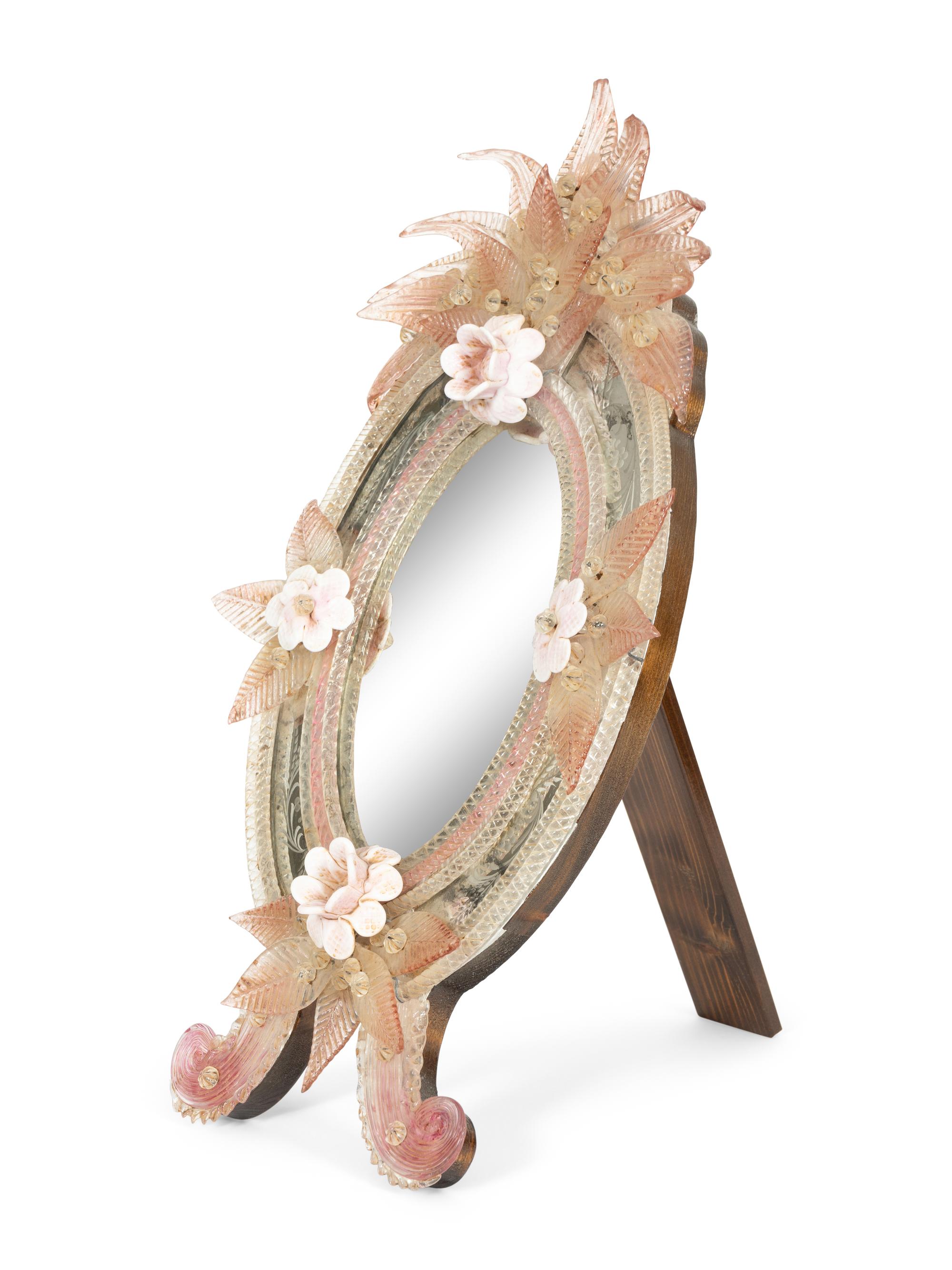 A Venetian Etched Glass Table Mirror