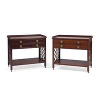A Pair of Baker Furniture 'Historic Charleston' Mahogany Nightstands