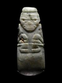 A Nicoya Jade Axe God Pendant