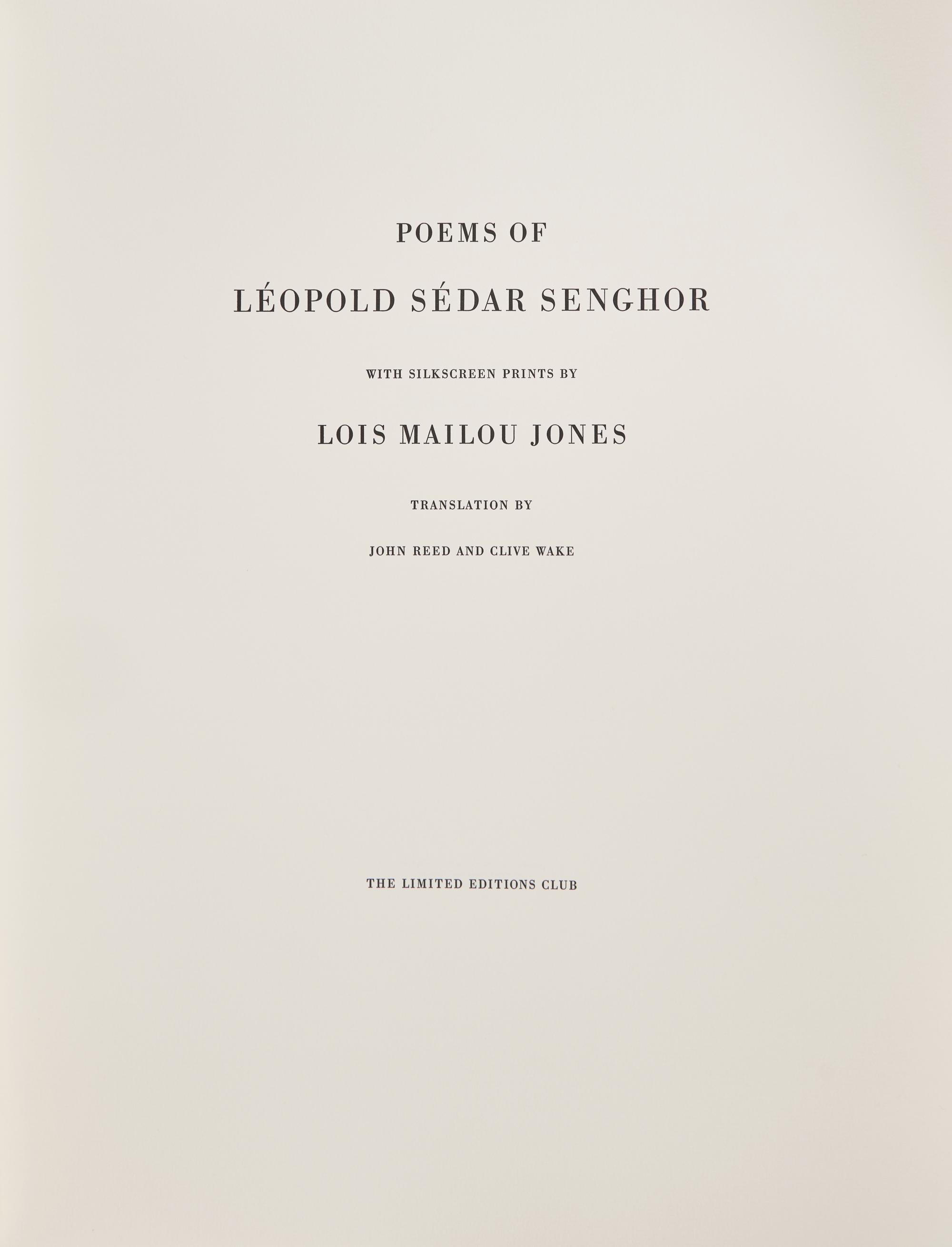 [LIMITED EDITIONS CLUB]. SENGHOR, Leopold Sedar (1906-2001). Poems. [New York:] The Limited Editions Club, [1996].