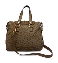 Yves Saint Laurent Rive Gauche, Green Ostrich Tote