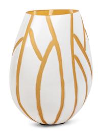 A Contemporary White Overlay Glass Lamp