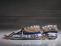 Sioux Fully Beaded Hide Moccasins