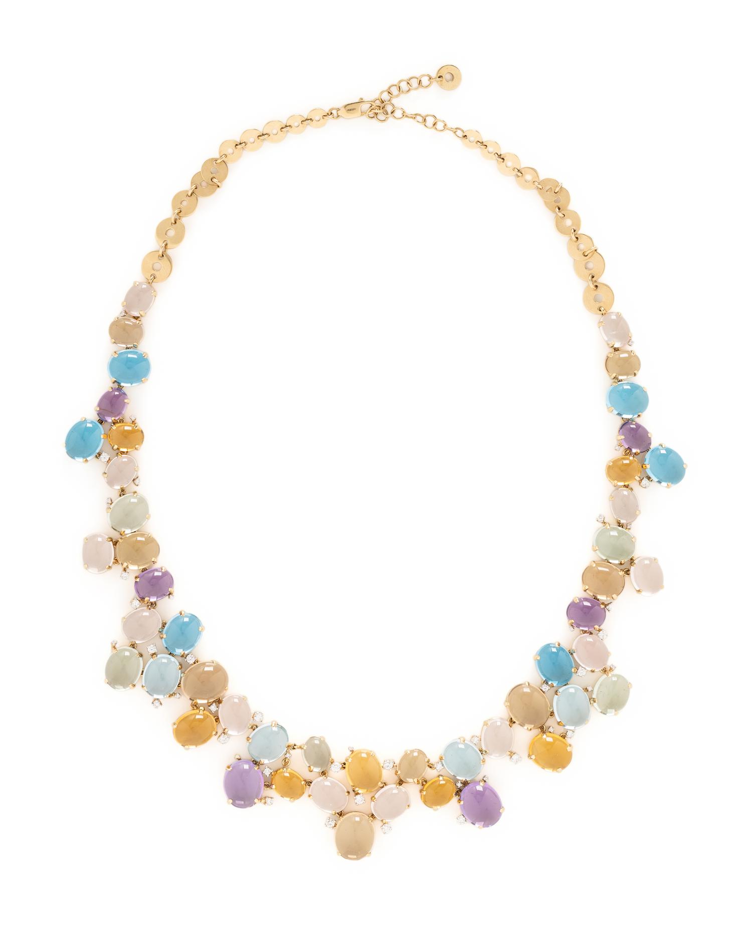 MULTIGEM AND DIAMOND NECKLACE