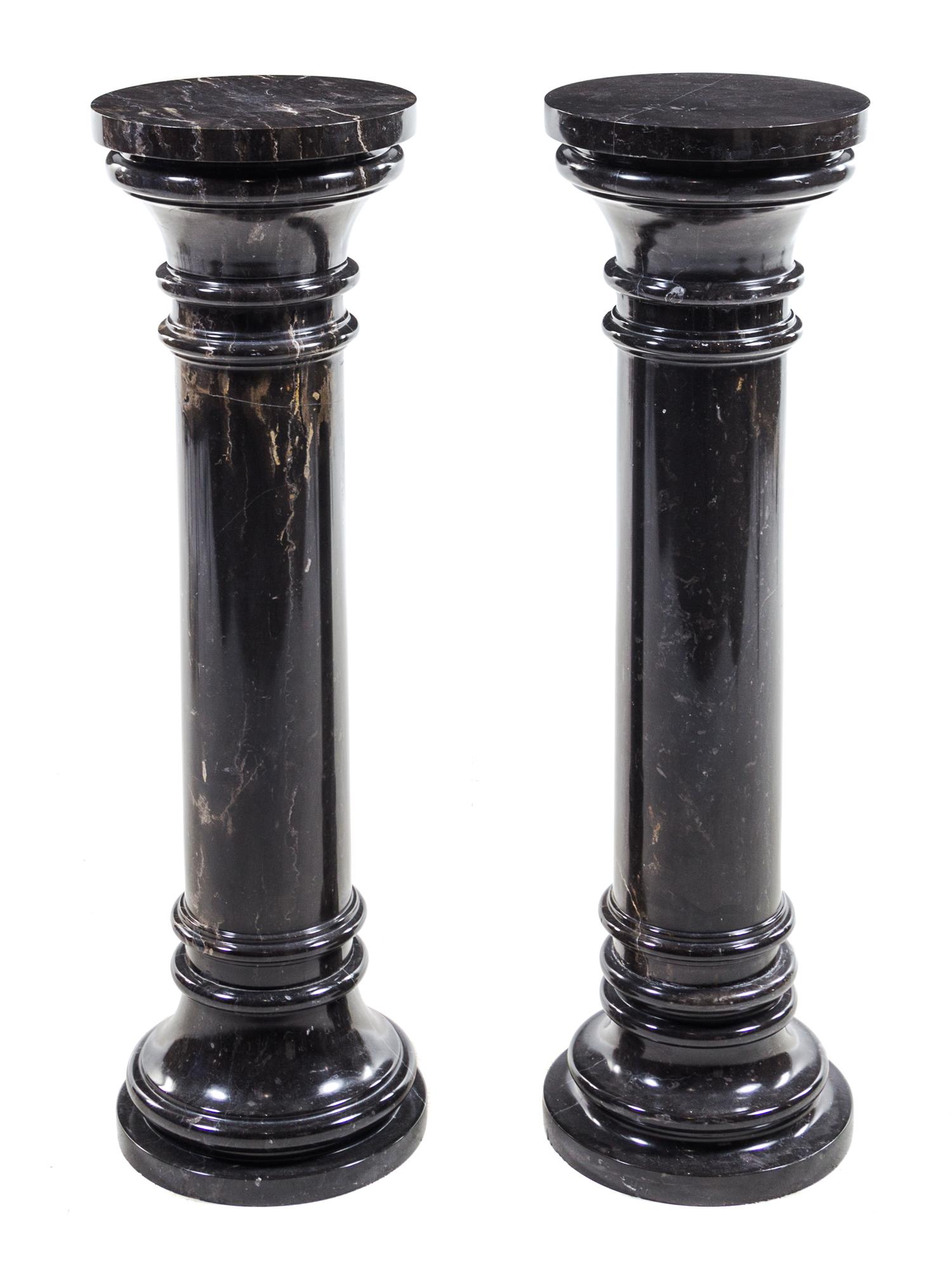 A Pair of Continental Marble Pedestals Height 39 1/4 inches. — 20TH CENTURY