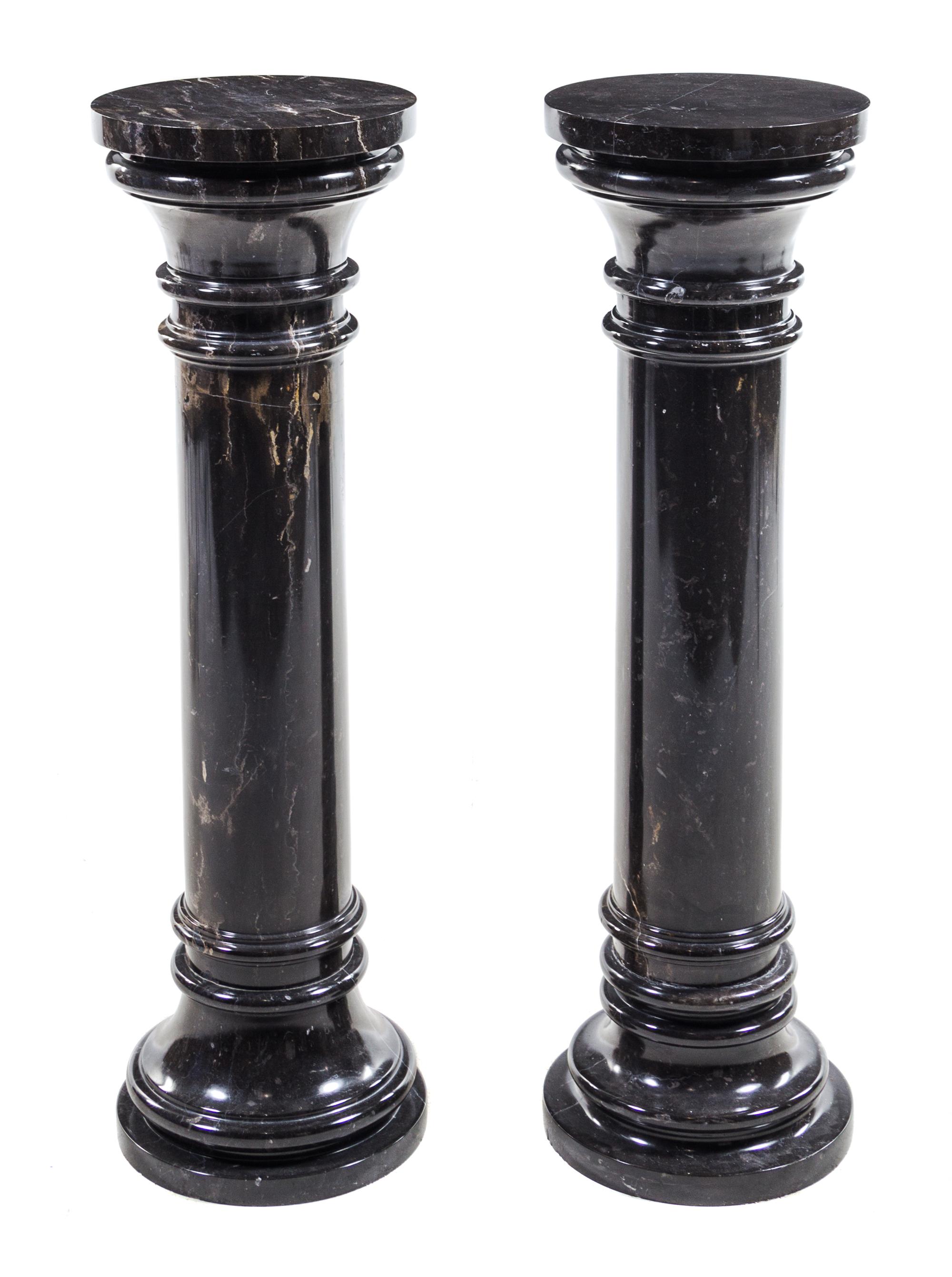 A Pair of Continental Marble Pedestals Height 39 1/4 inches. — 20TH CENTURY