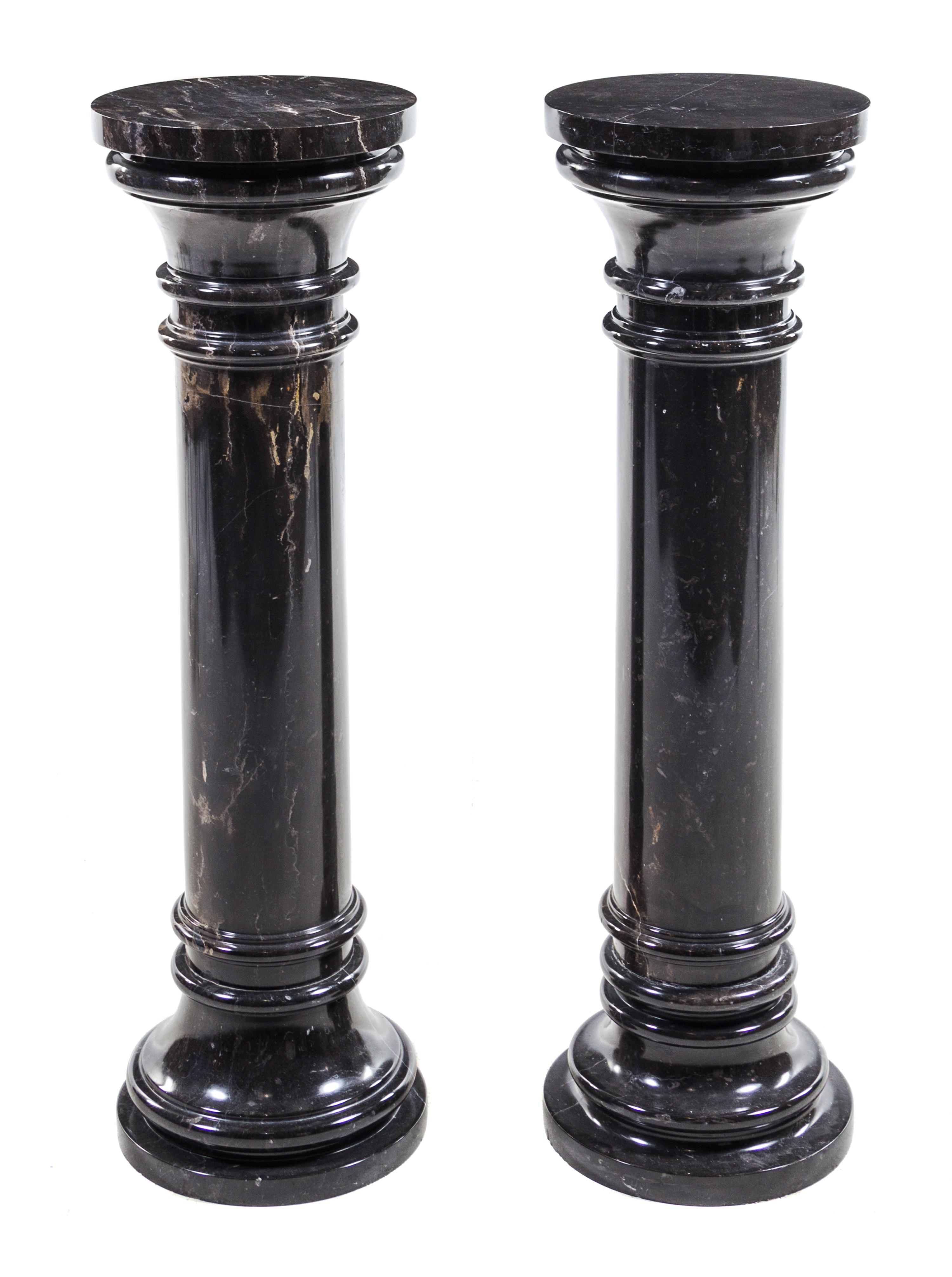 A Pair of Continental Marble Pedestals Height 39 1/4 inches. — 20TH CENTURY