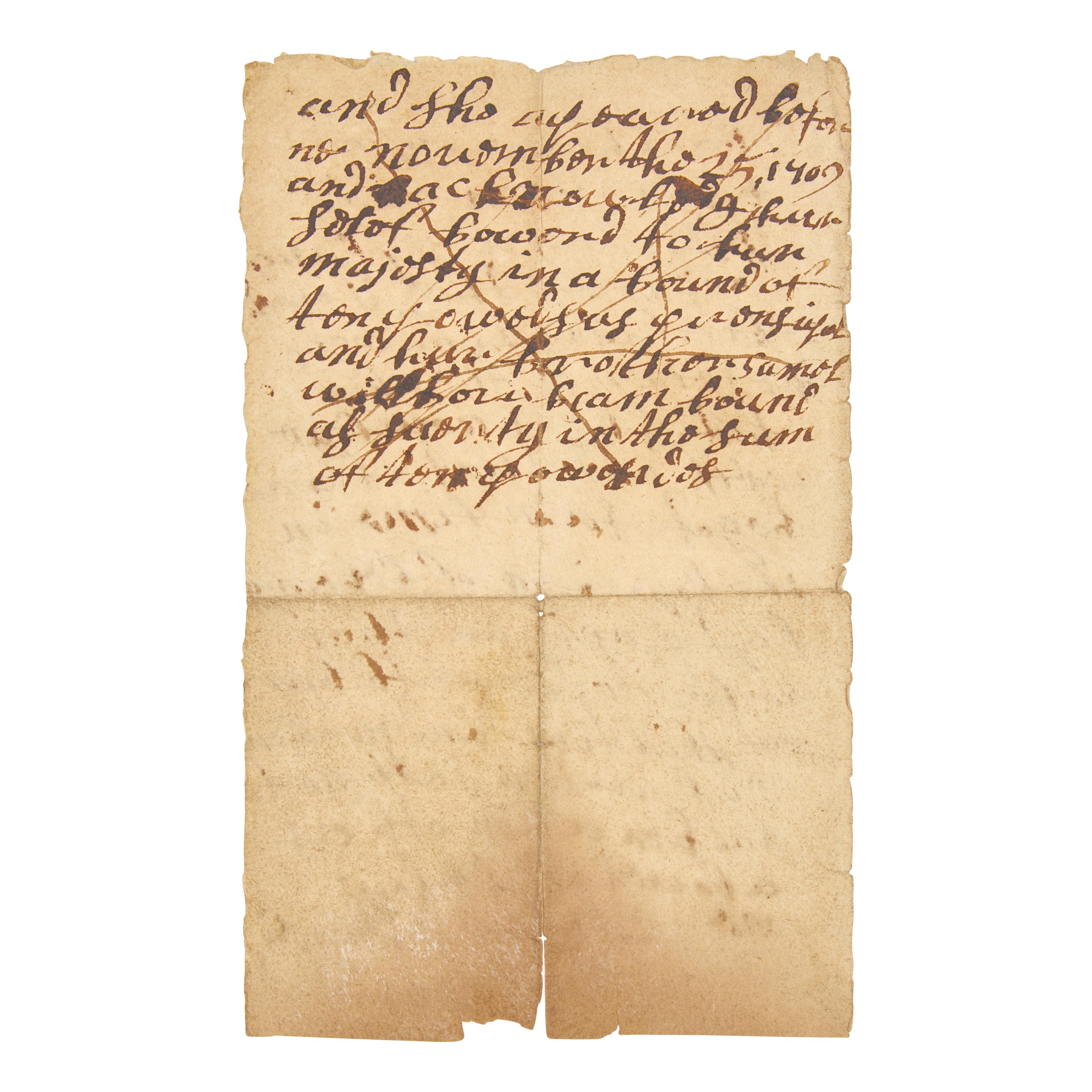 *[Colonial America] Church, Benjamin. A Rare Autograph Document, Signed by Benjamin Church, America's First Ranger