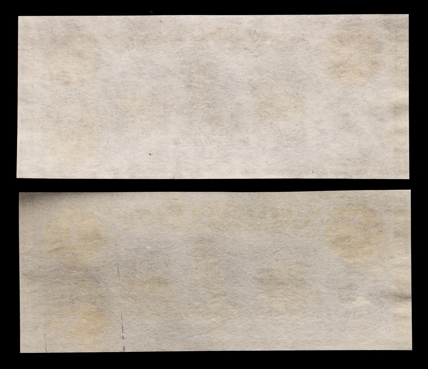 Two Obsolete $1 Bank Notes: Citizens' Bank of Louisiana — NEW ORLEANS, LOUISIANA, CIRCA 1850
