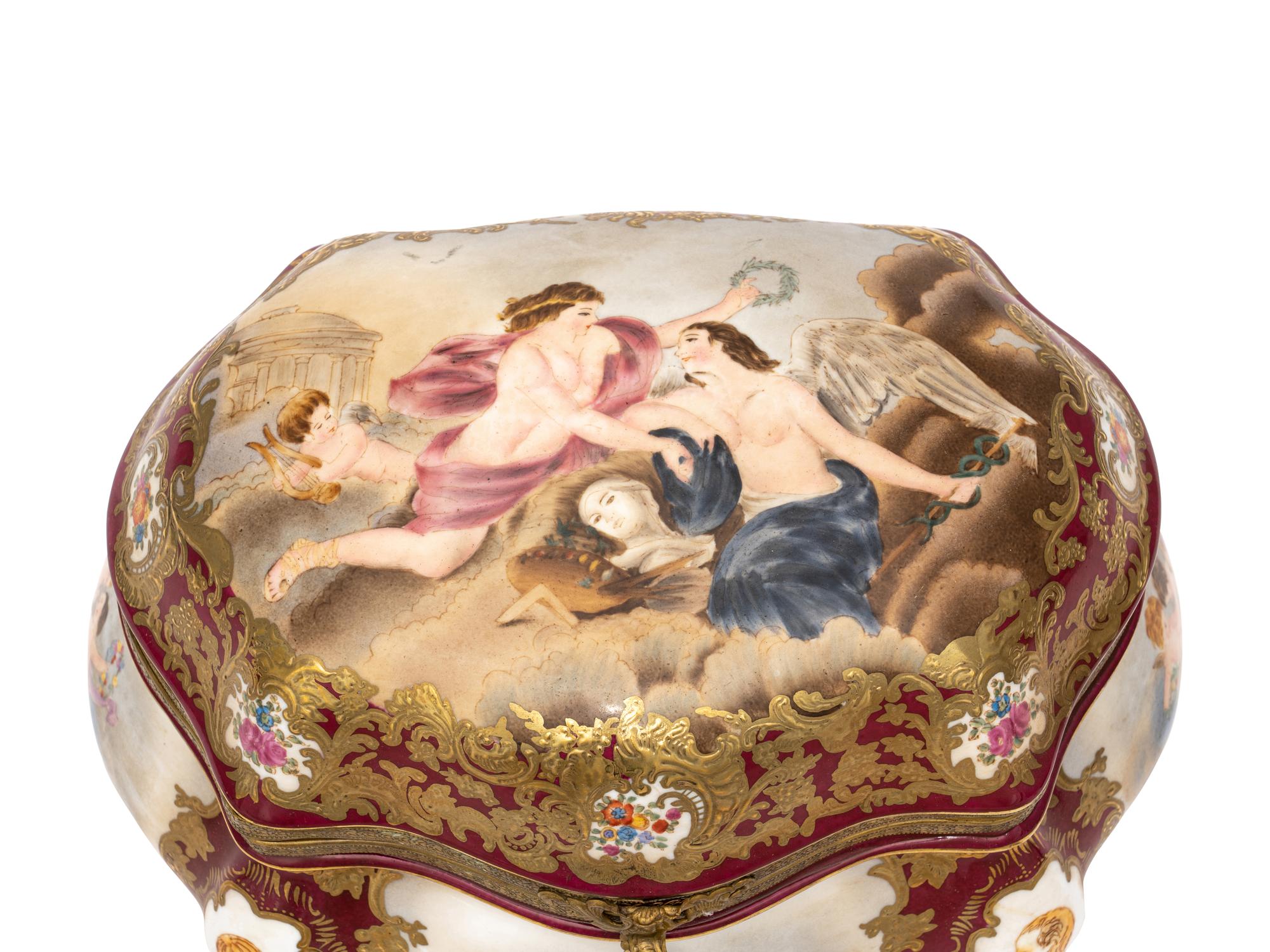 A Sèvres Style Porcelain Table Casket