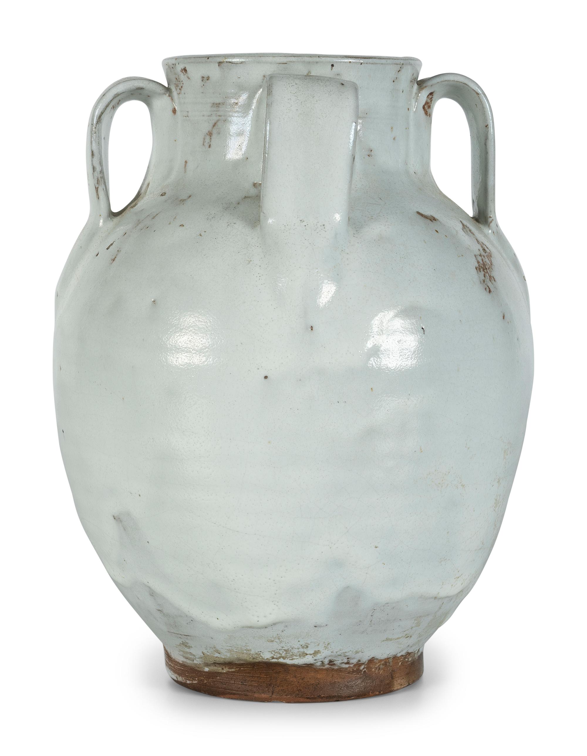 A Jugtown Pottery White Glaze Lily Vase