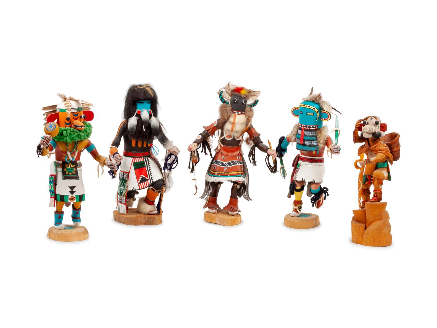 Hopi Carved Katsinas , group of five